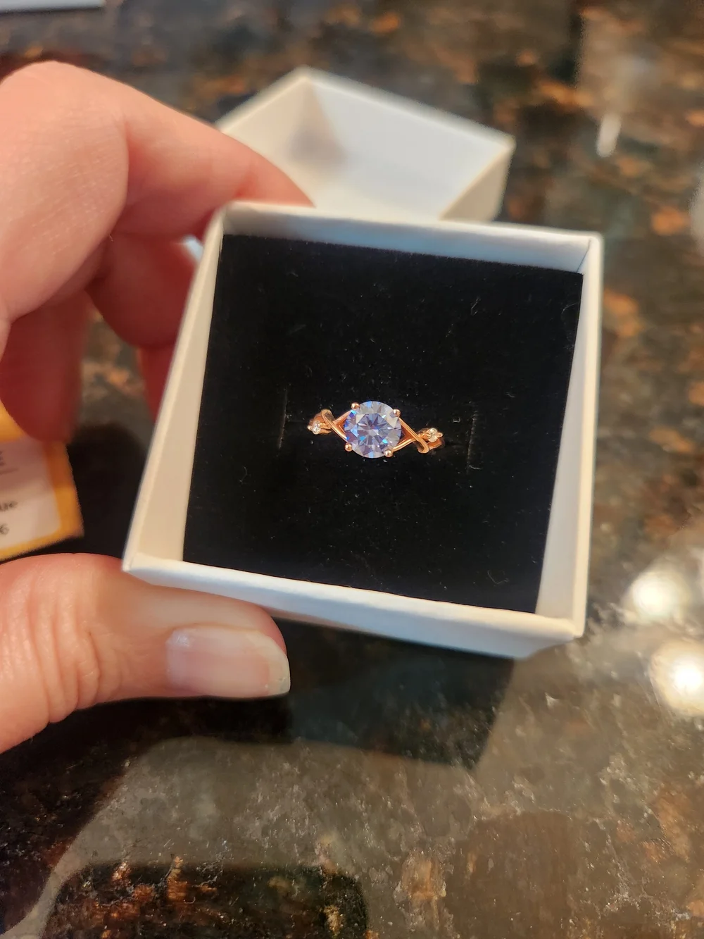Diamond & Rose Gold Twist Band Ring